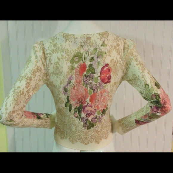 Anthropologie sweater by HWR floral pattern sz S - Picture 4 of 6